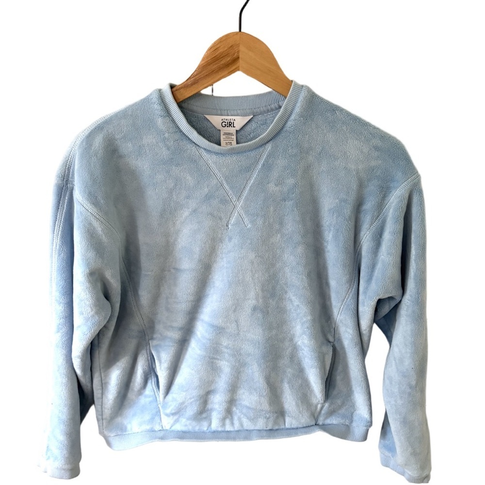 Athleta Girl Sky Blue Fleece Crewneck
